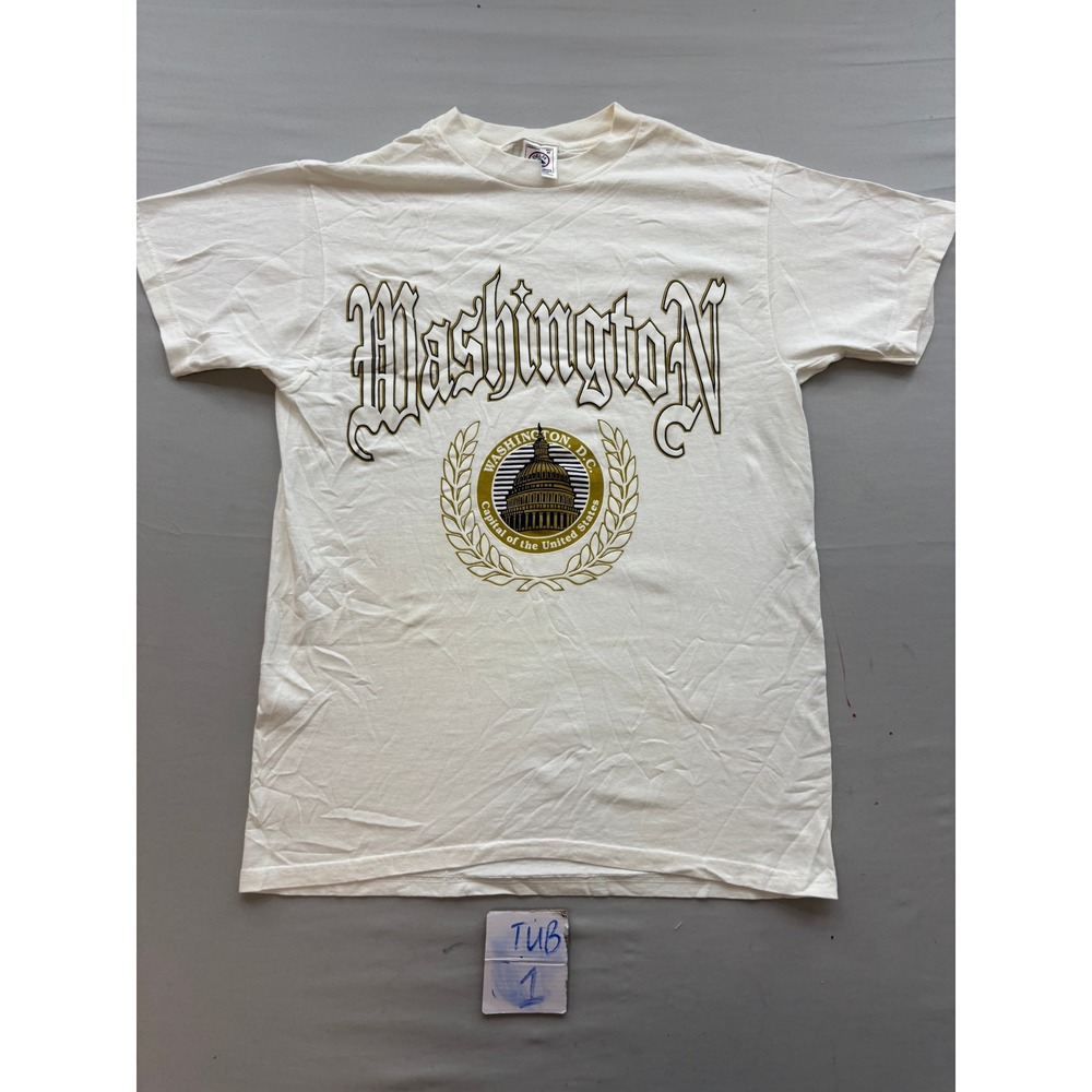 Vintage Delta Pro Weight Washington DC Capitol Graphic T-Shirt White Mens Medium